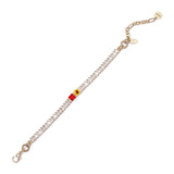 Bracciale a doppia catena con dettaglio smaltato - Multicolor - Sodini Bijoux