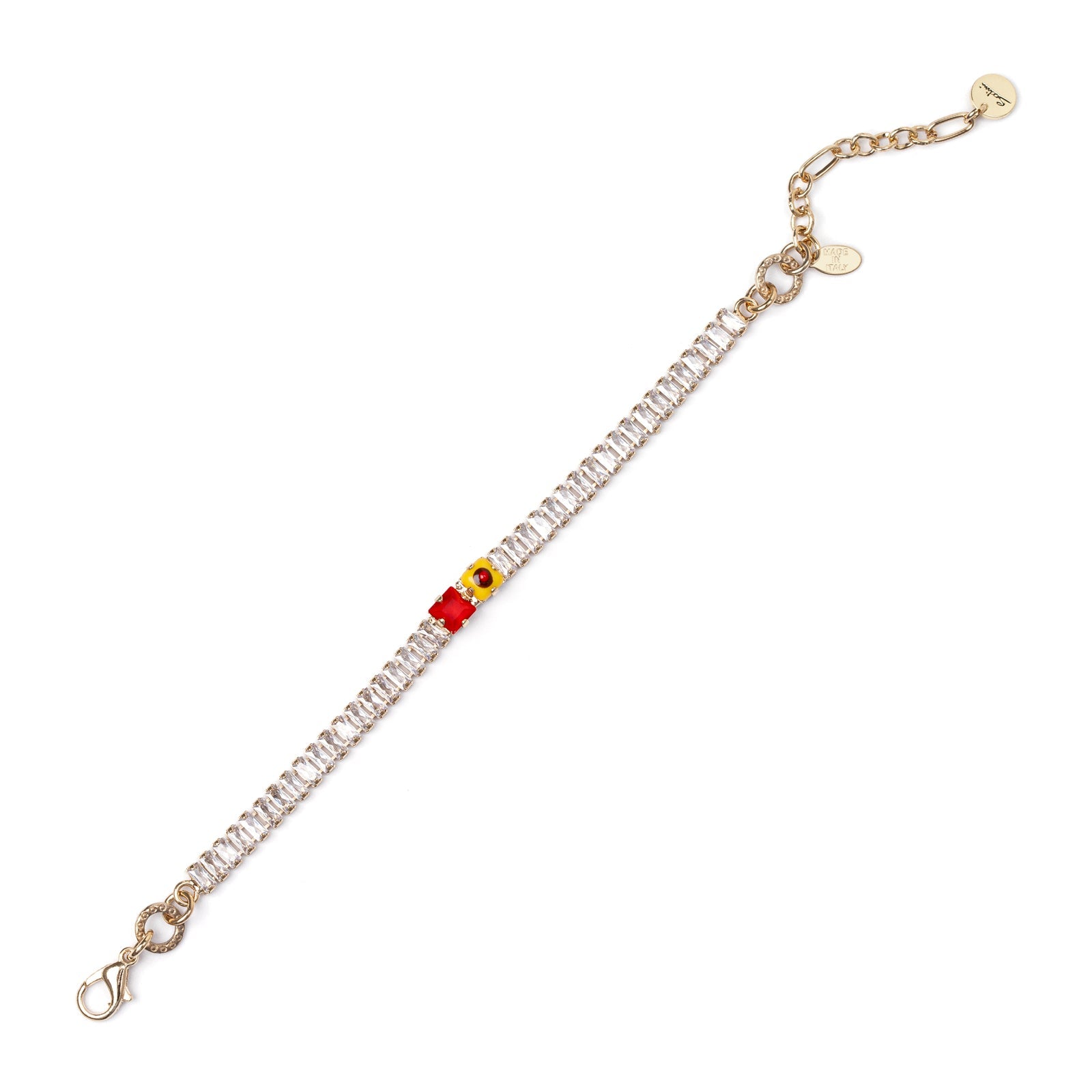 Bracciale a doppia catena con dettaglio smaltato - Multicolor - Sodini Bijoux