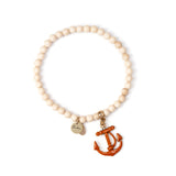 Bracciale elastico boule e ancora Partenope - Rosso - Sodini Bijoux