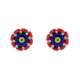Orecchini a lobo con motivo floreale smaltato - Multicolor - Sodini Bijoux
