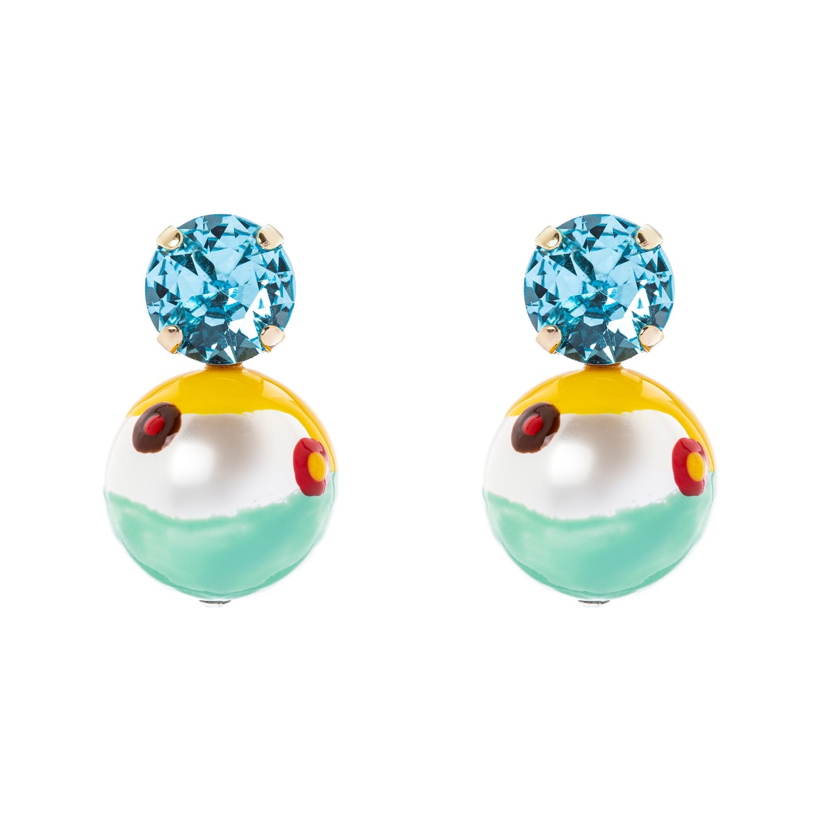 Earrings with crystal and sphere Partenope - Multicolor - Sodini Bijoux