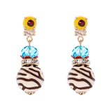 Earrings variegated boule Partenope - Multicolor - Sodini Bijoux