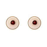 Small stud earrings Partenope - White - Sodini Bijoux