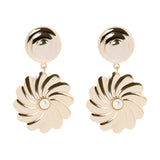Button and spiral flower earrings Amaranta - Gold - Sodini Bijoux