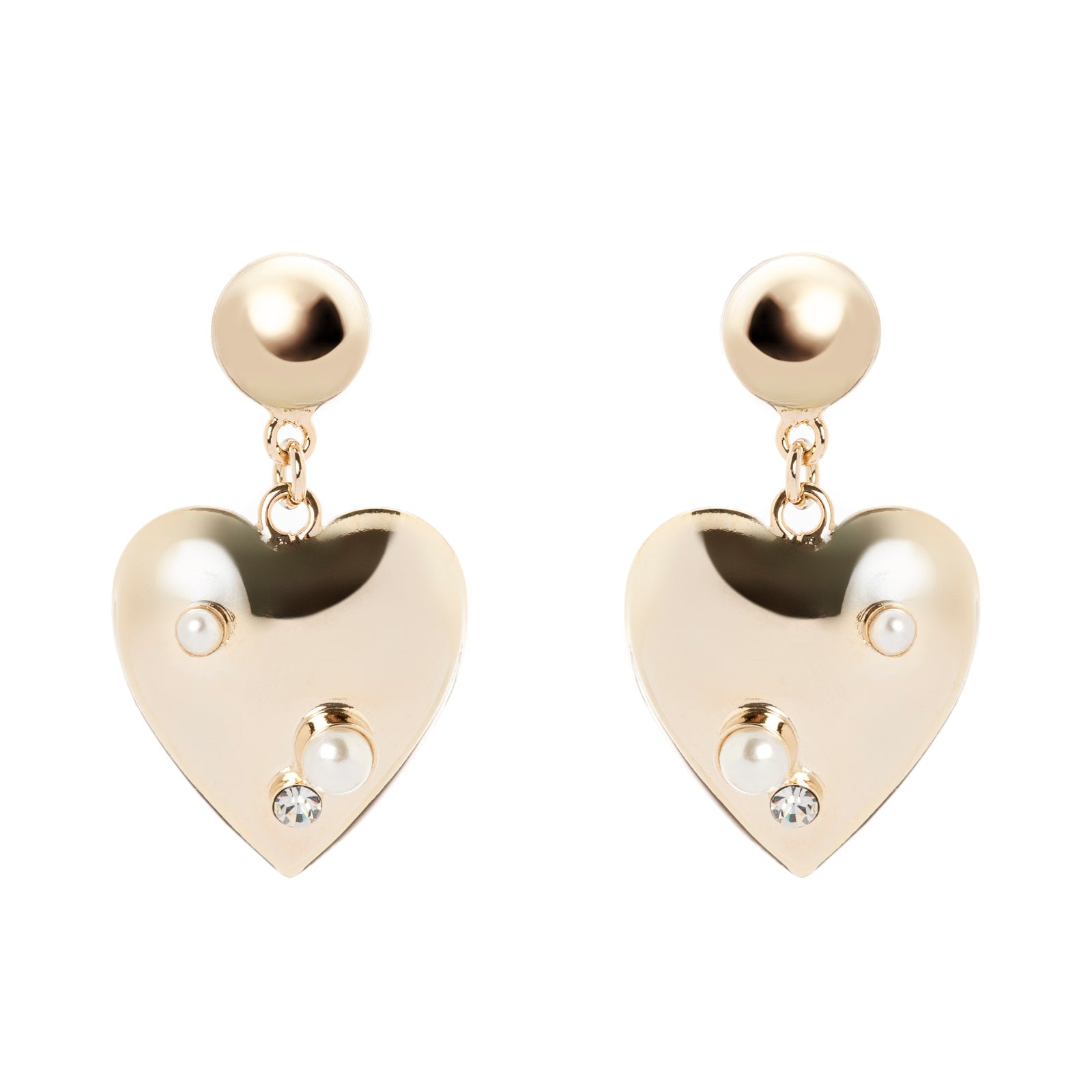 Little dome and heart earrings Amaranta - Gold - Sodini Bijoux