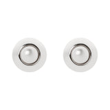 Button and pearl earrings Amaranta - Silver - Sodini Bijoux