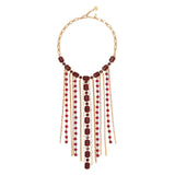 Girocollo con lunga frangia Semira - Rosso - Sodini Bijoux