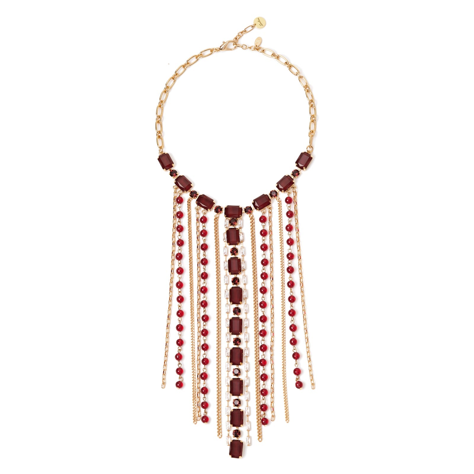 Girocollo con lunga frangia Semira - Rosso - Sodini Bijoux