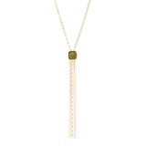 Collana cristallo e frangia Semira - Verde - Sodini Bijoux