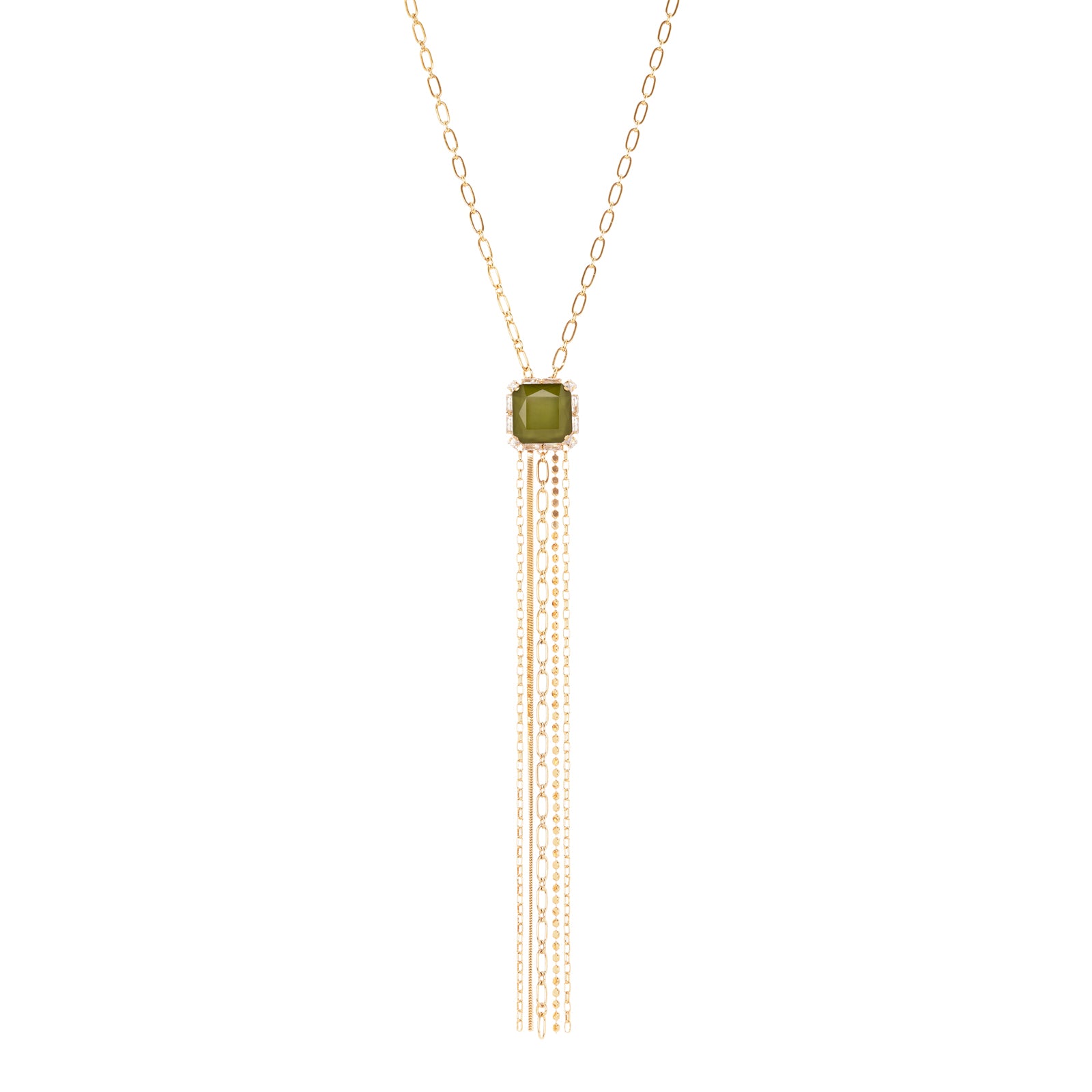 Collana cristallo e frangia Semira - Verde - Sodini Bijoux