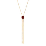 Collana cristallo e frangia Semira - Rosso - Sodini Bijoux