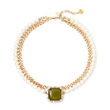 Girocollo catena e perle Semira - Verde - Sodini Bijoux