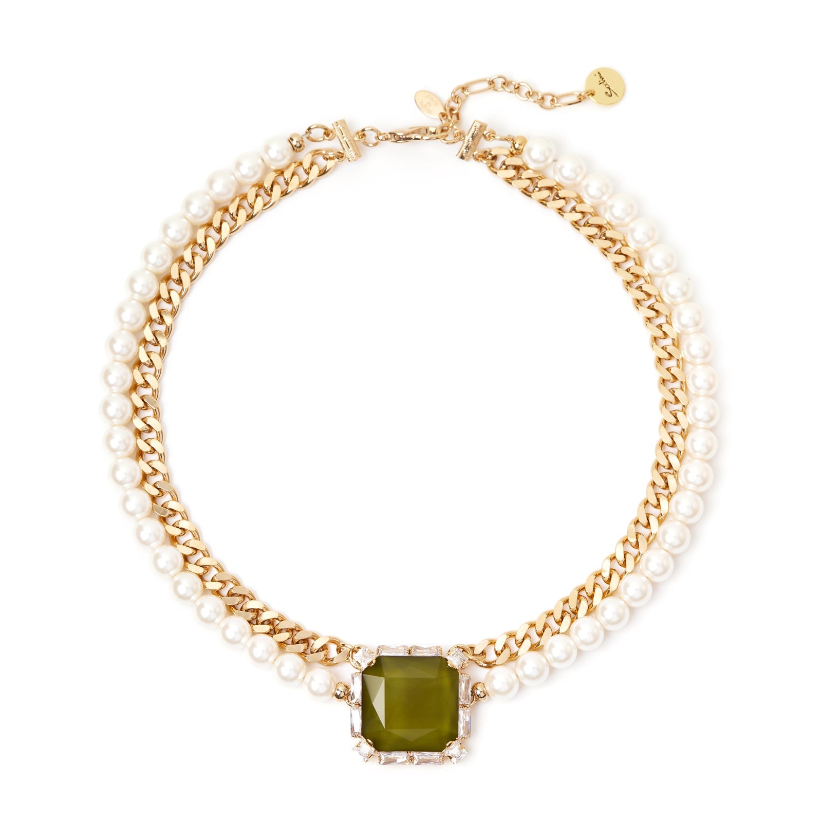 Girocollo catena e perle Semira - Verde - Sodini Bijoux