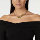 Three geometric crystals choker Semira - Green - Sodini Bijoux