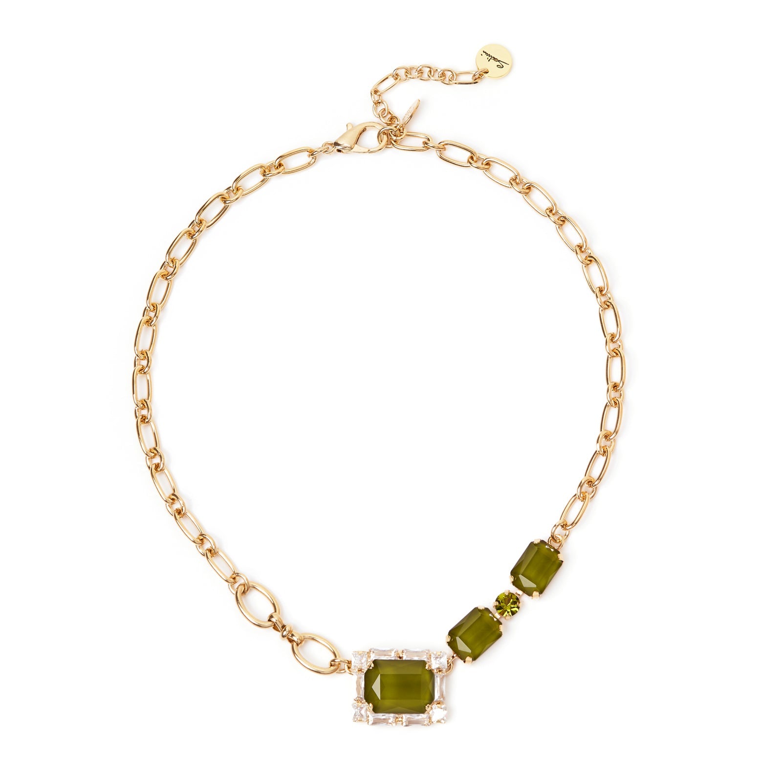 Girocollo a tre cristalli geometrici Semira - Verde - Sodini Bijoux