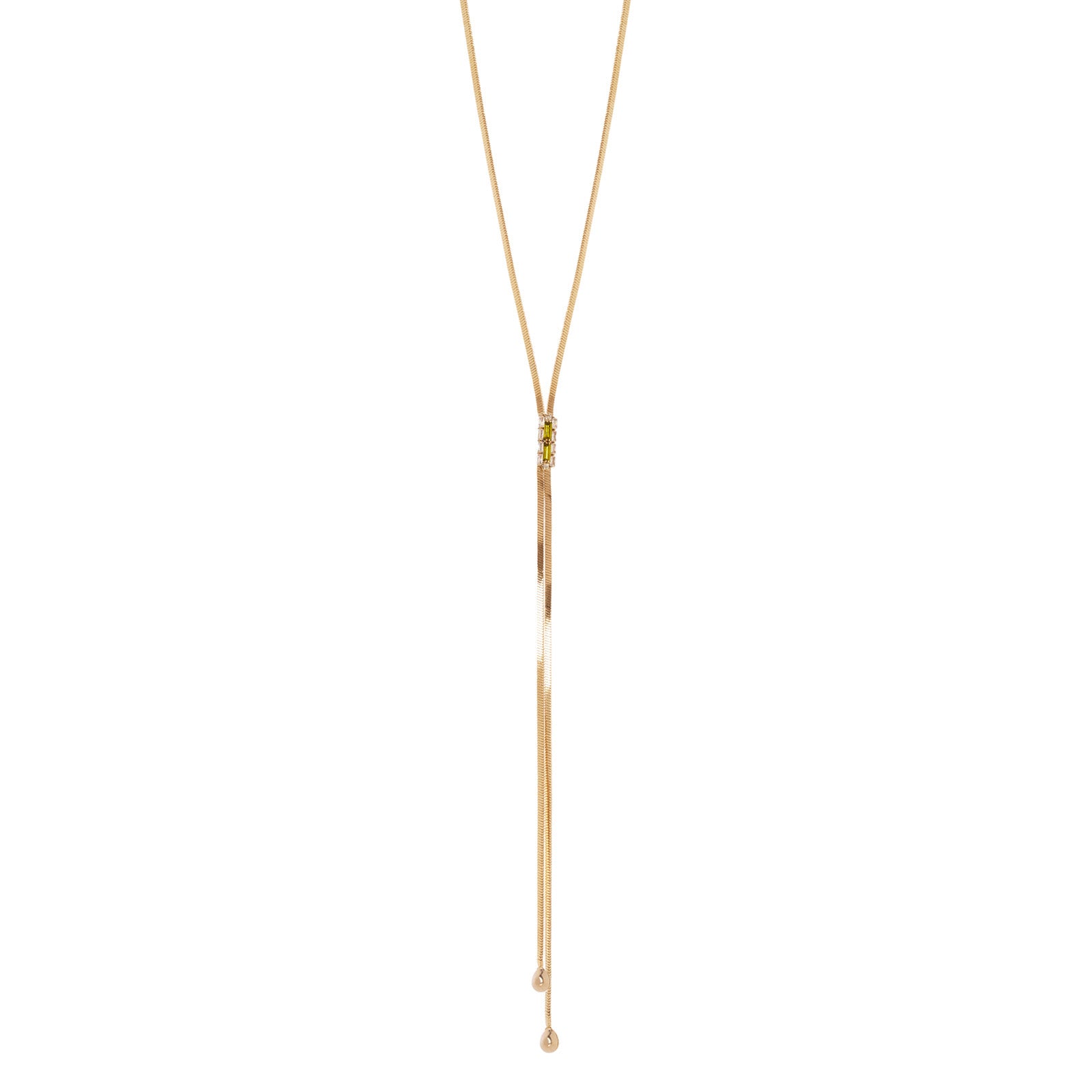 Y shaped necklace Semira - Green - Sodini Bijoux