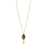Collana lunga e cristallo marquise Semira - Verde - Sodini Bijoux