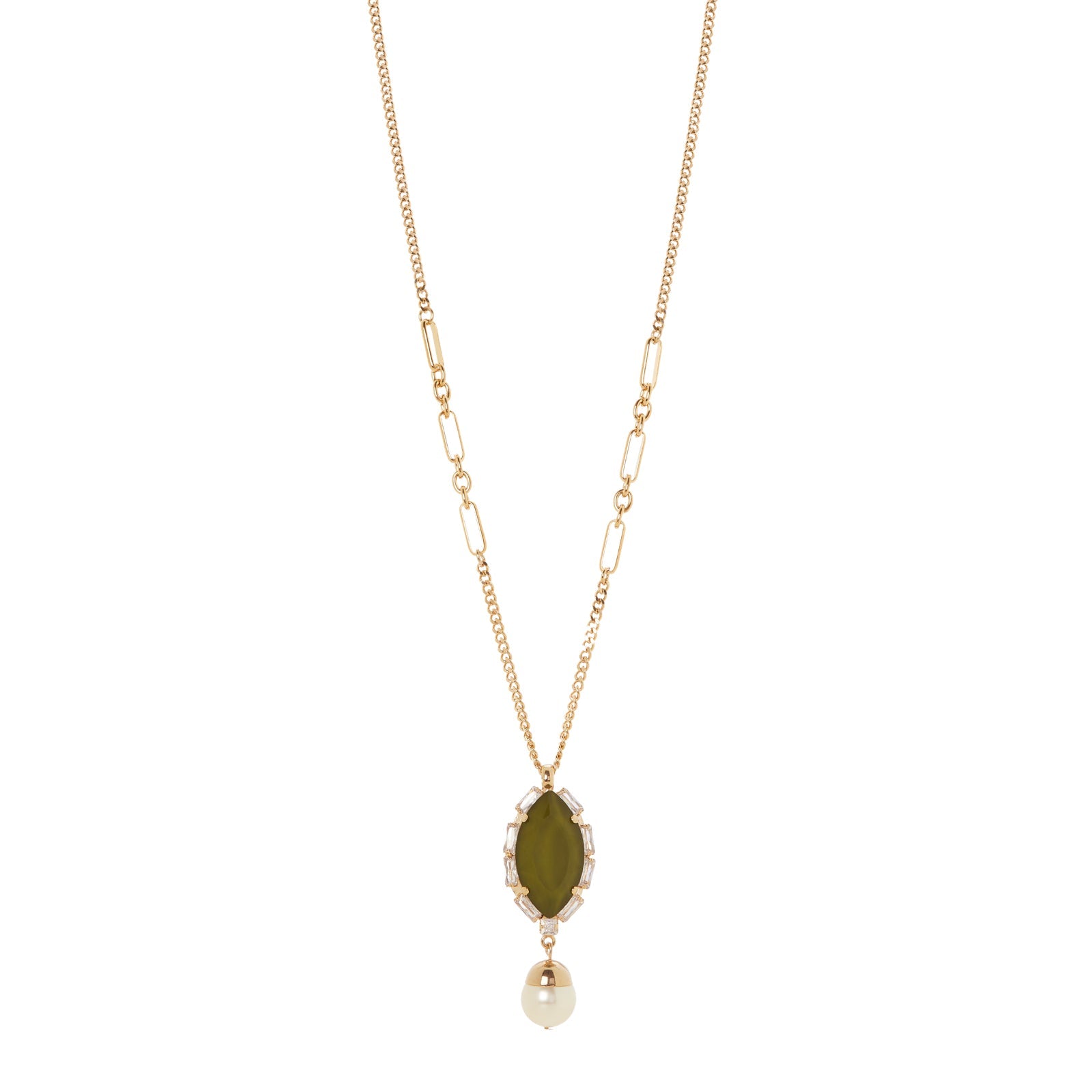Collana lunga e cristallo marquise Semira - Verde - Sodini Bijoux