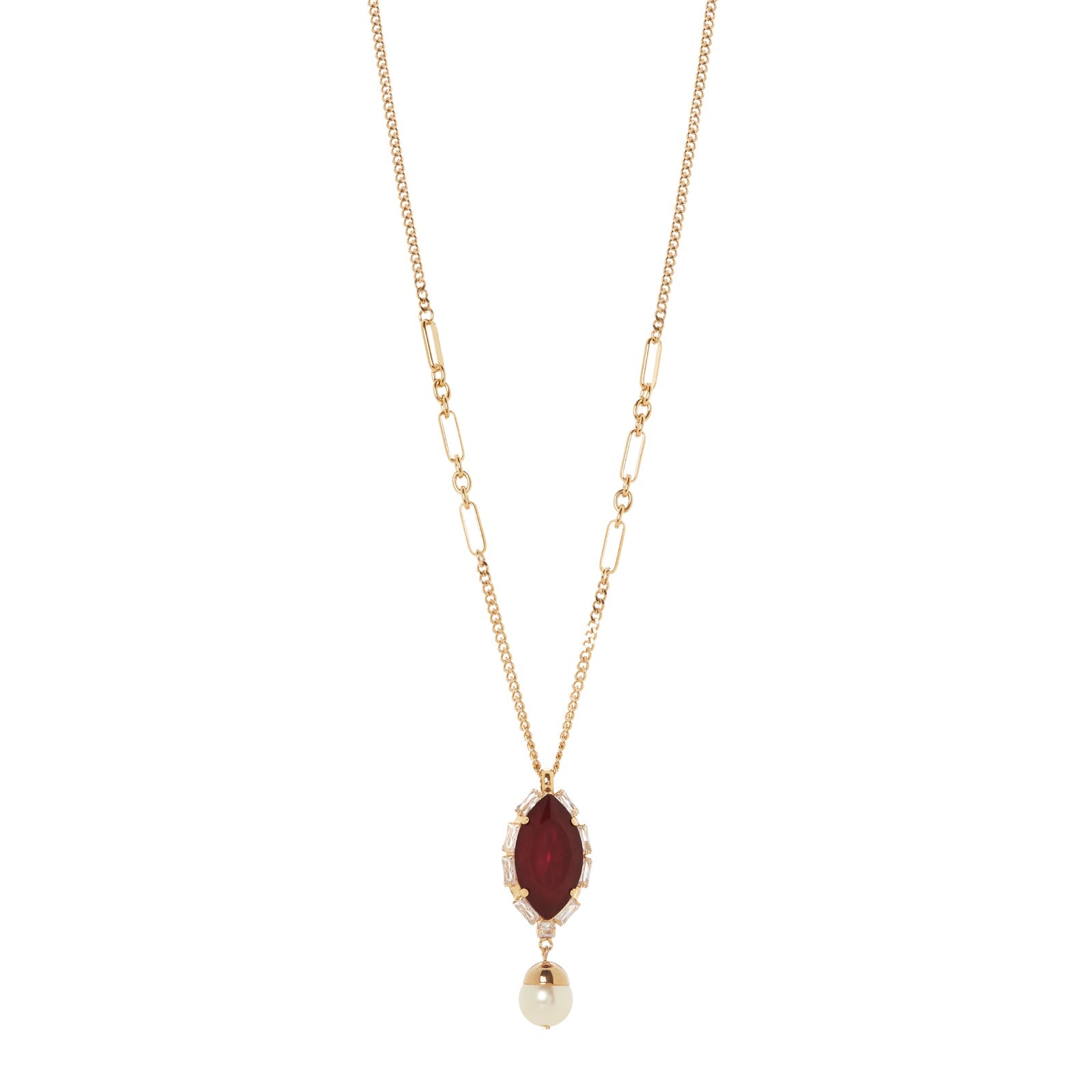Collana lunga e cristallo marquise Semira - Rosso - Sodini Bijoux