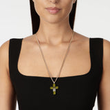 Collana corta e croce Semira - Verde - Sodini Bijoux