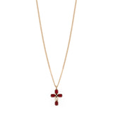 Collana corta e croce Semira - Rosso - Sodini Bijoux