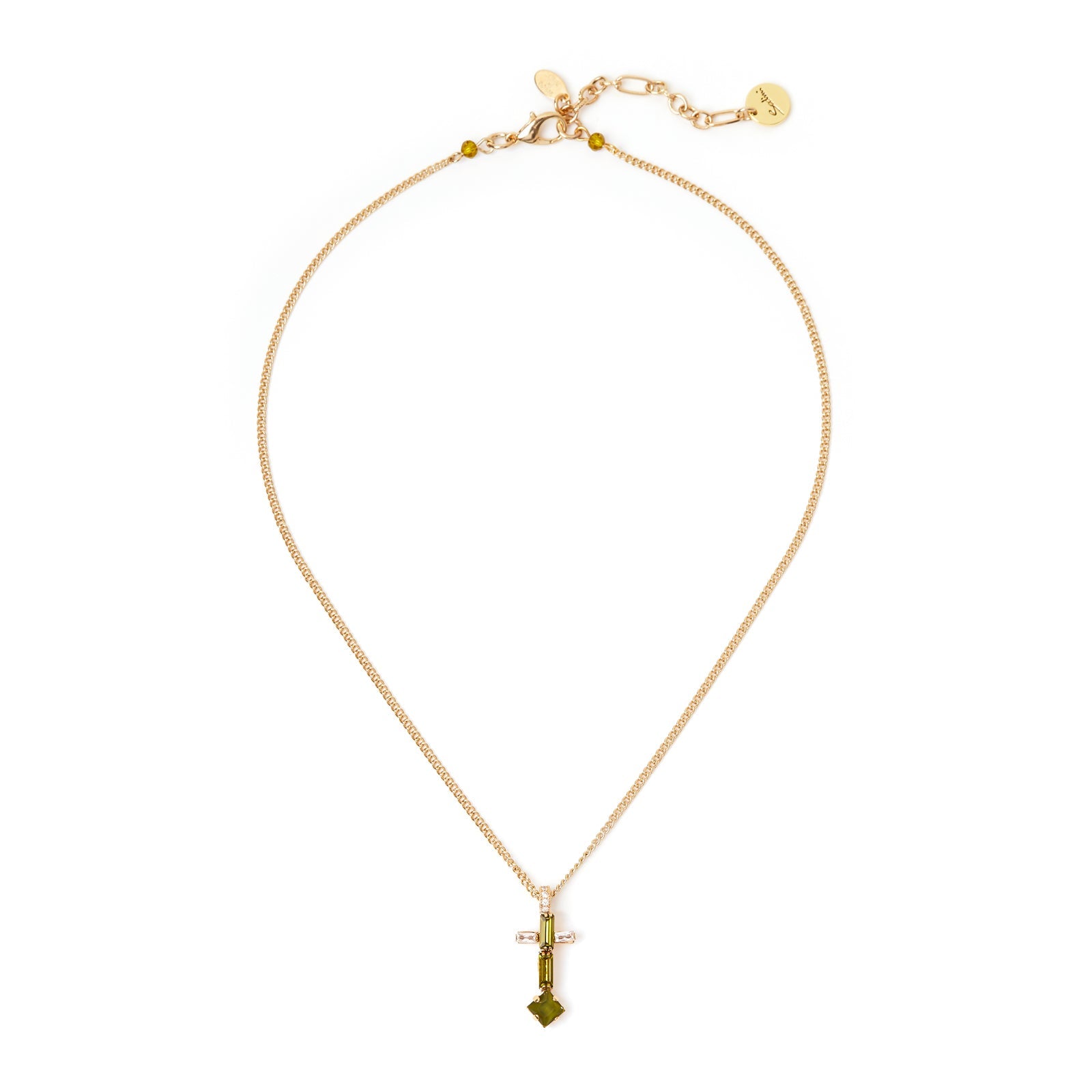 Girocollo croce e rombo Semira - Verde - Sodini Bijoux