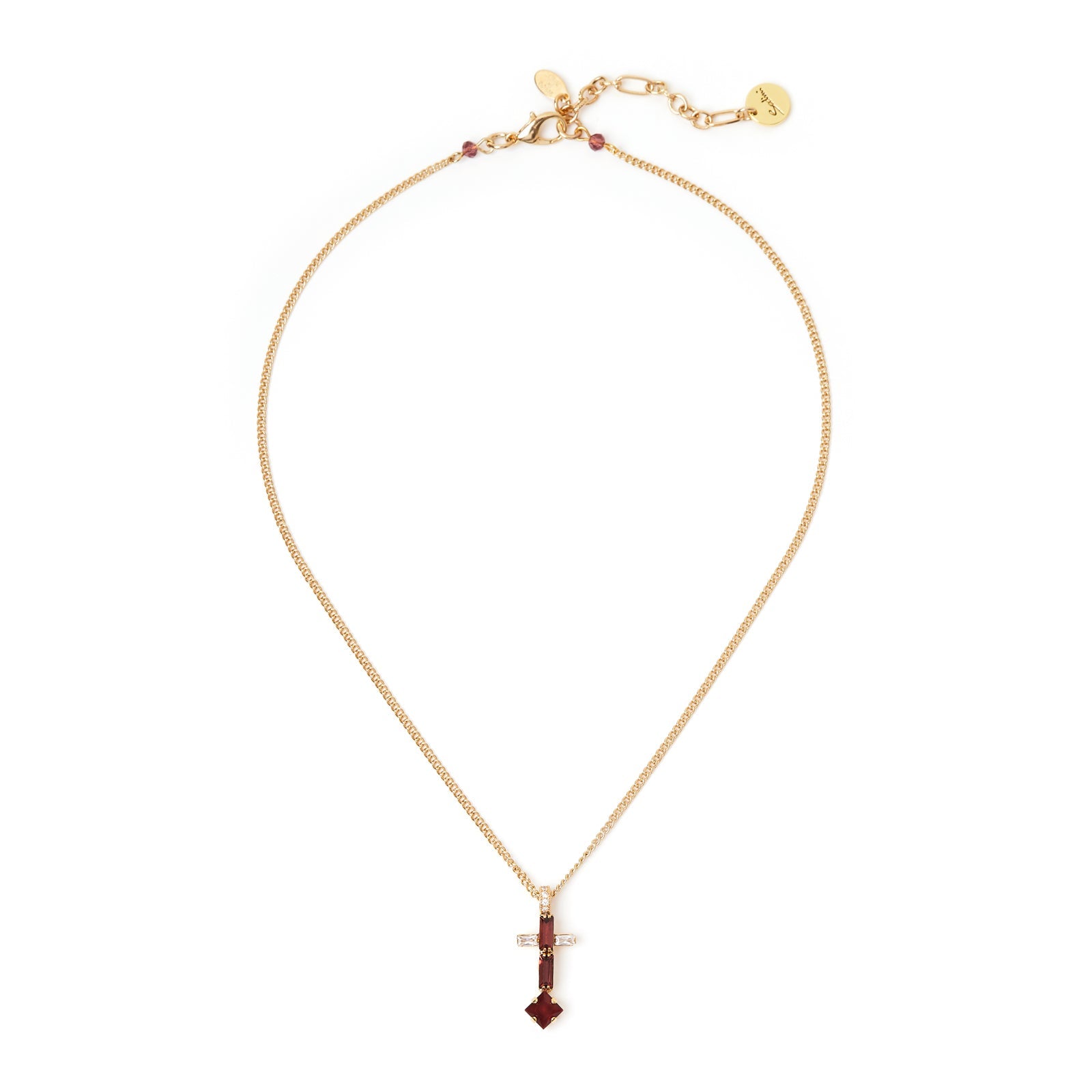 Girocollo croce e rombo Semira - Rosso - Sodini Bijoux