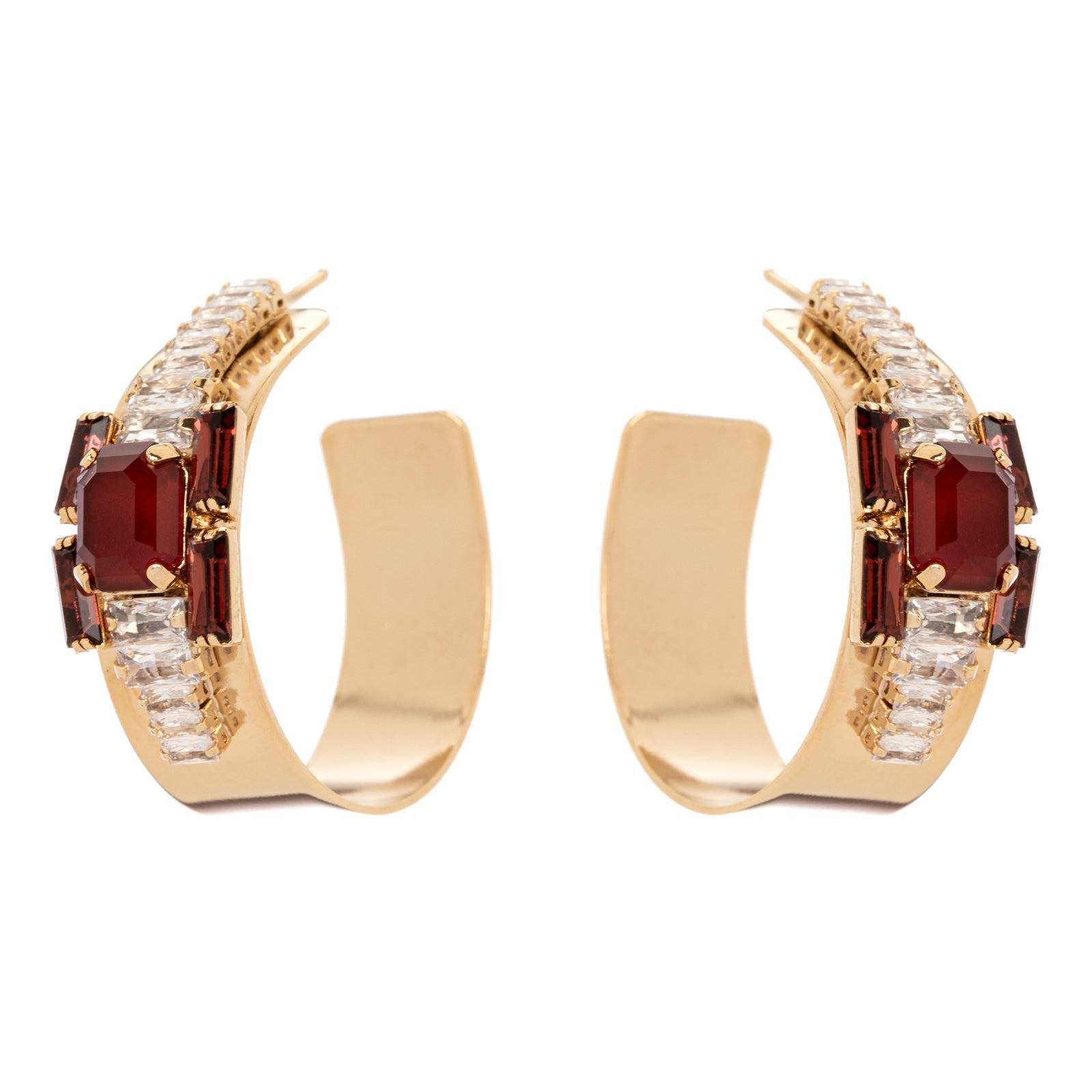 Orecchini a cerchio Semira - Rosso - Sodini Bijoux