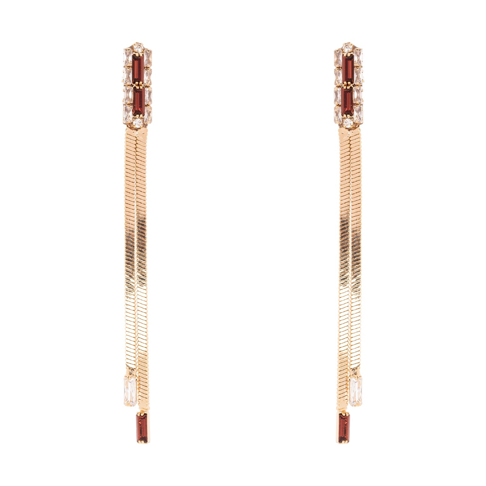 Orecchini lunghi Semira - Rosso - Sodini Bijoux