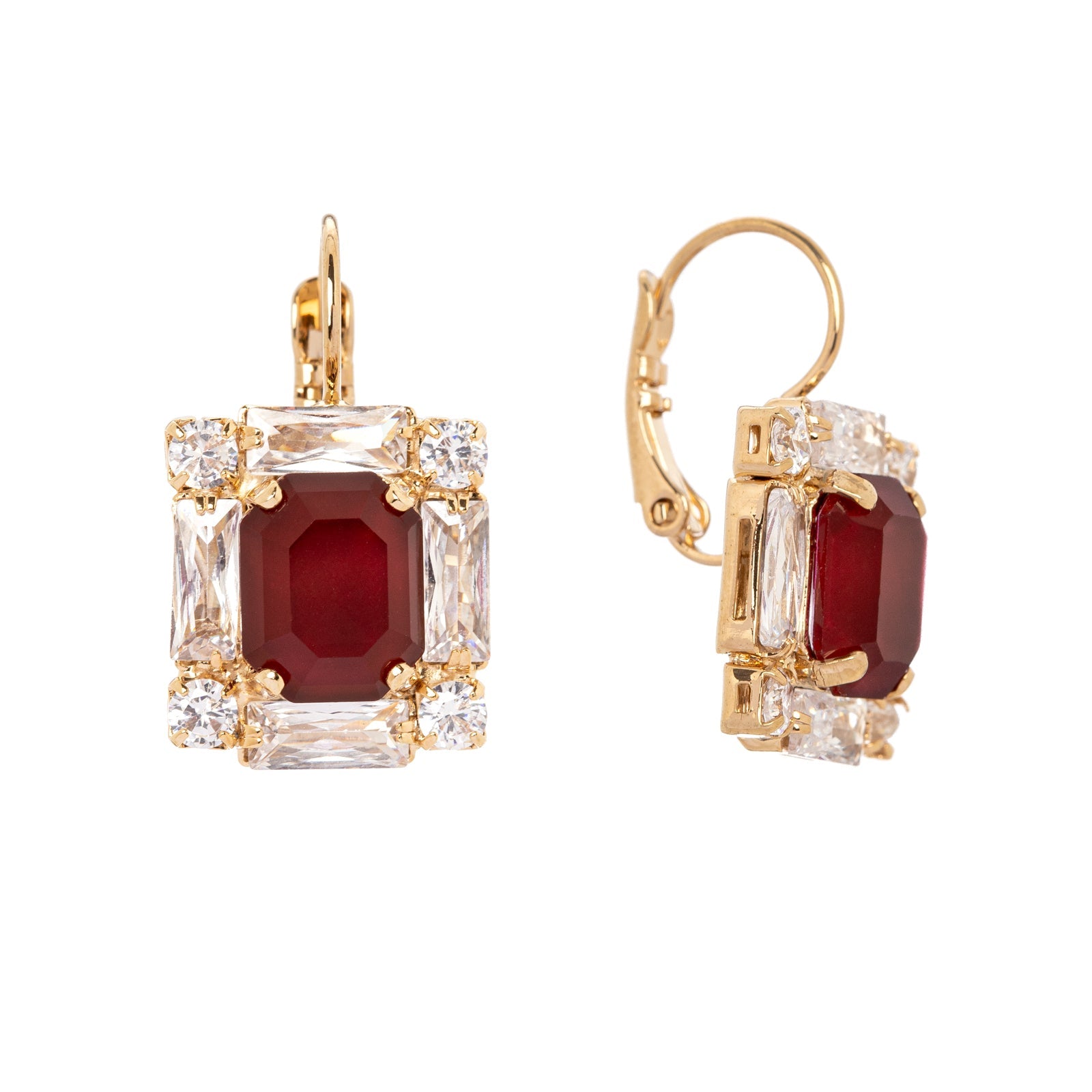 Orecchini geometrici a monachella Semira - Rosso - Sodini Bijoux