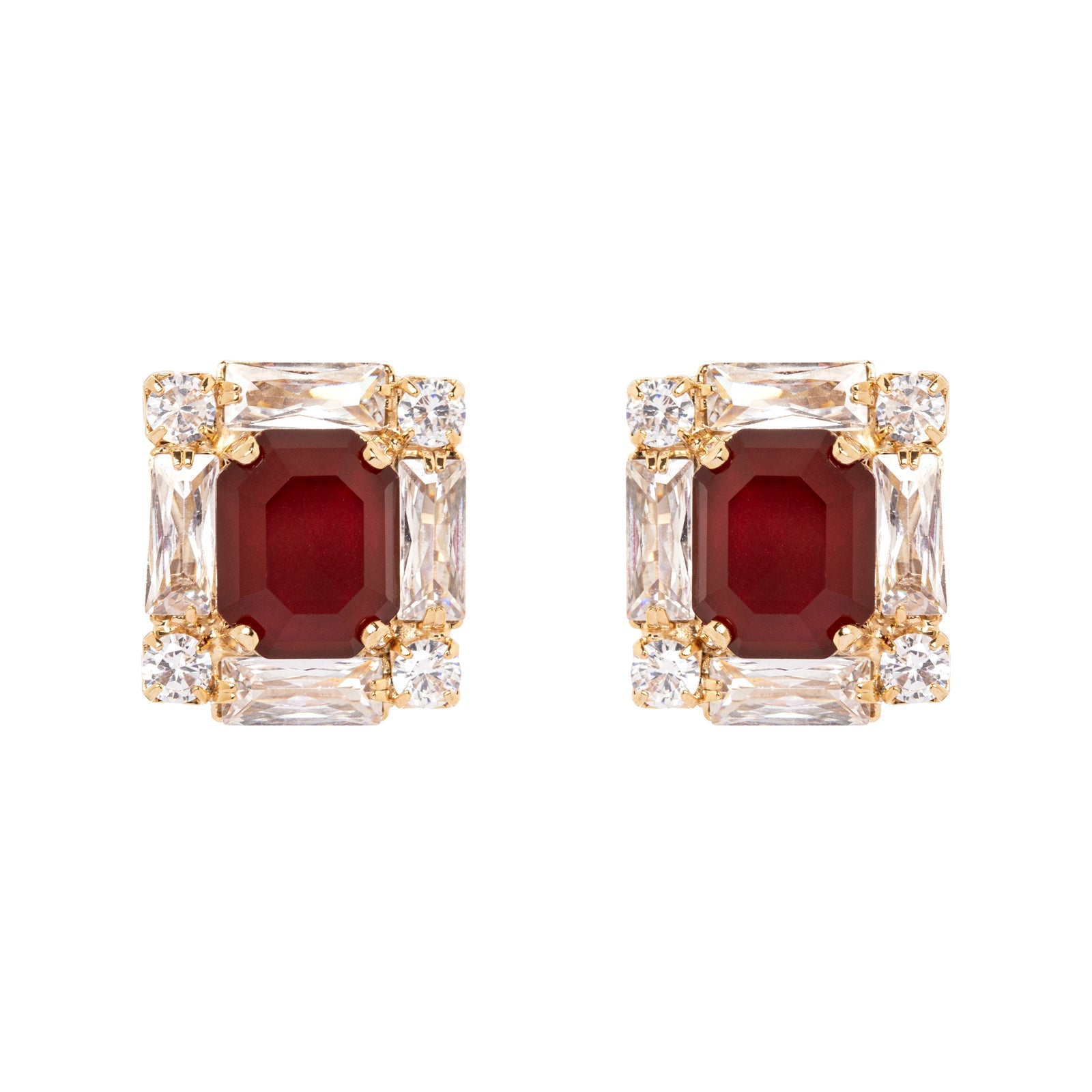 Orecchini geometrici Semira - Rosso - Sodini Bijoux
