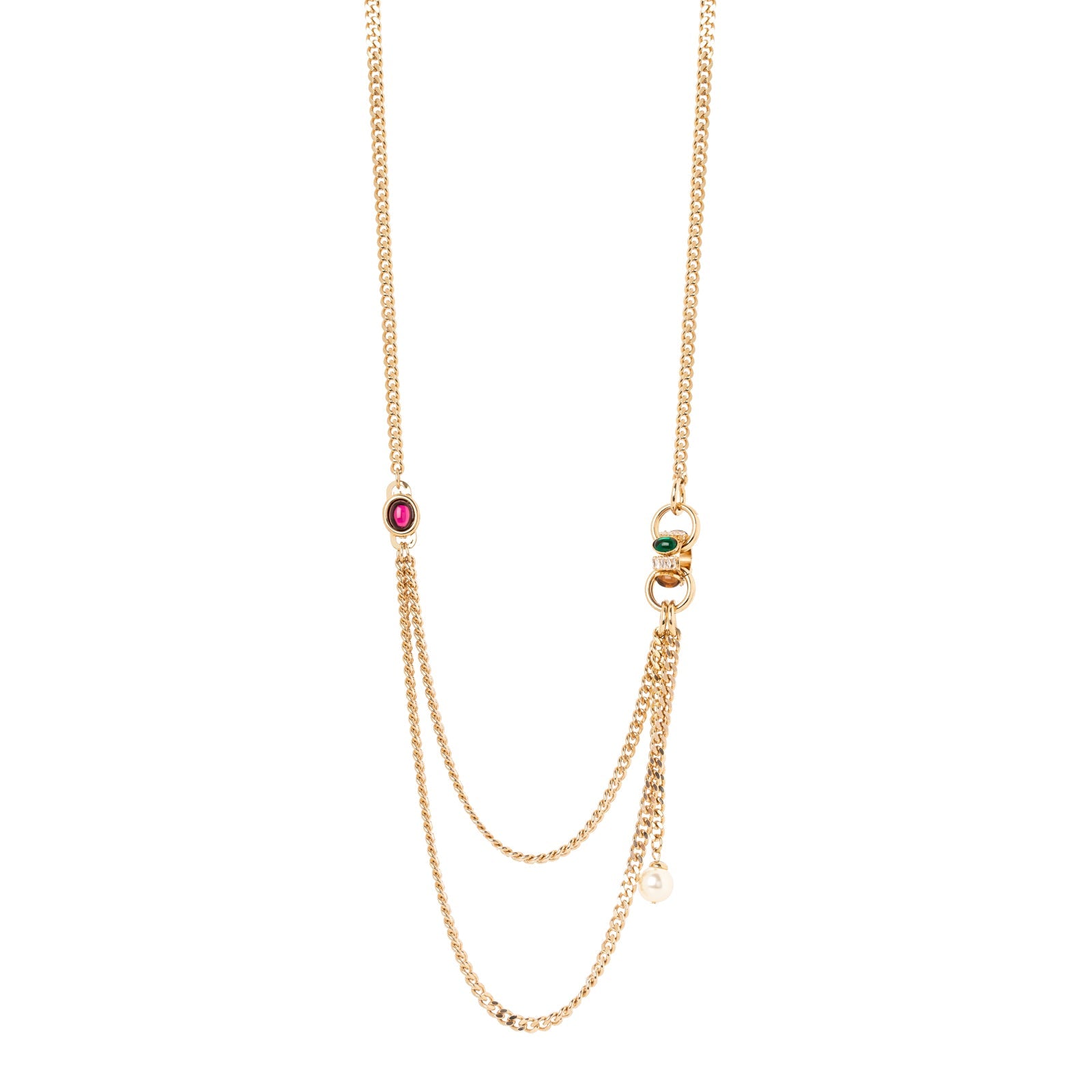 Collana doppia catena Mylitta - Bordeaux - Sodini Bijoux