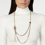 Double chain necklace Mylitta - Bordeaux - Sodini Bijoux