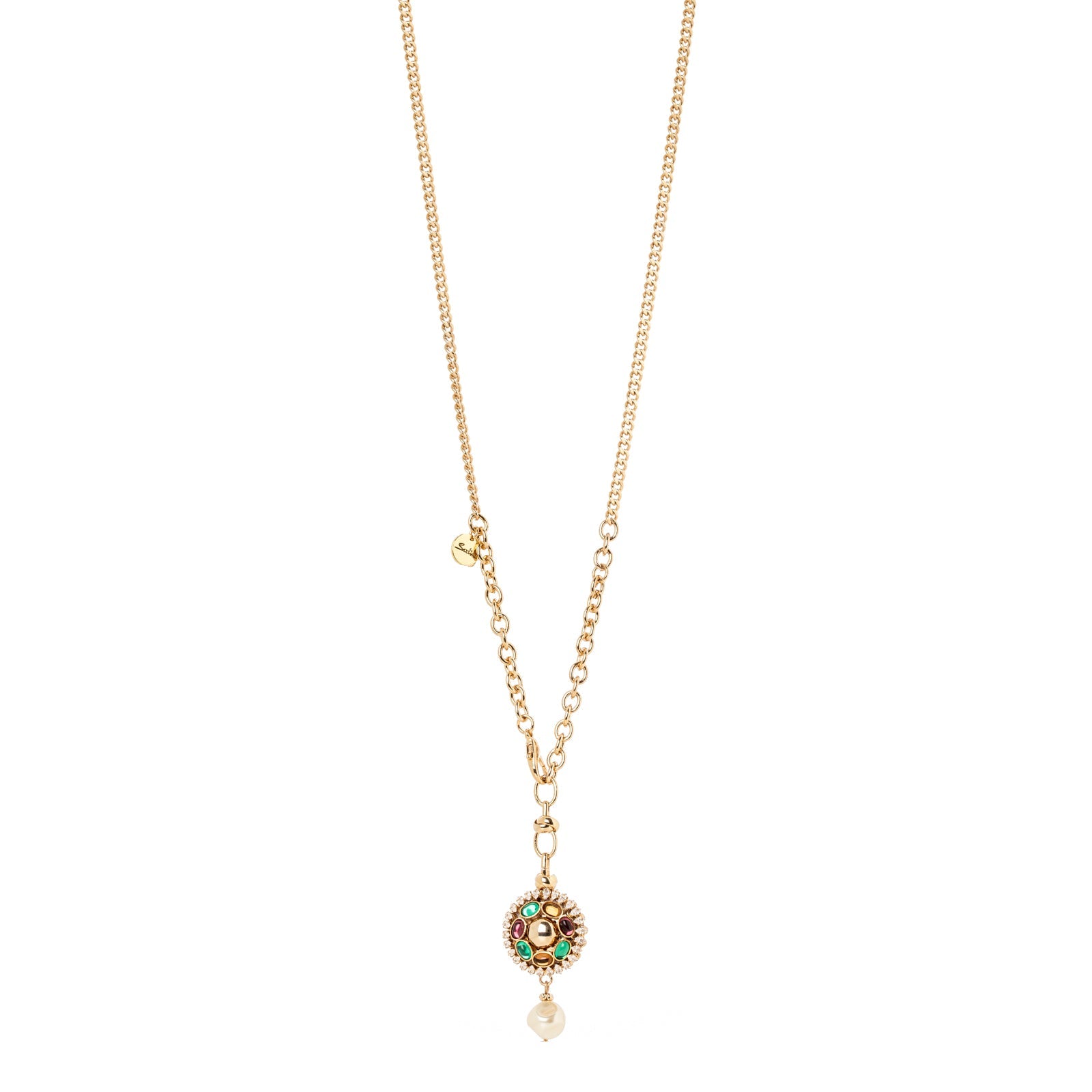 Collana lunga con pendente a disco Mylitta - Bordeaux - Sodini Bijoux