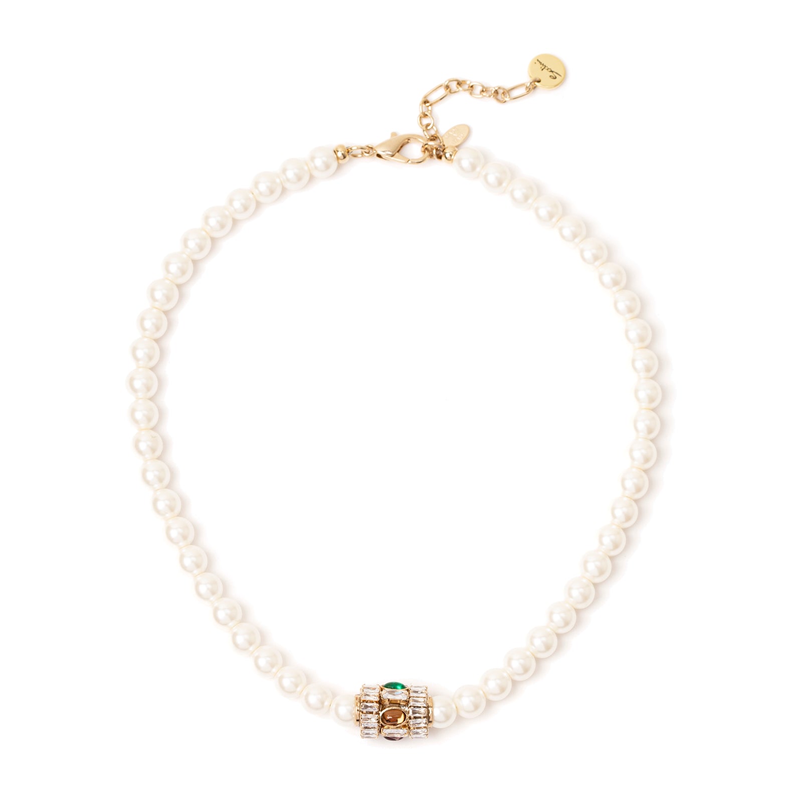 Collana di perle e cilindretto Mylitta - Bordeaux - Sodini Bijoux
