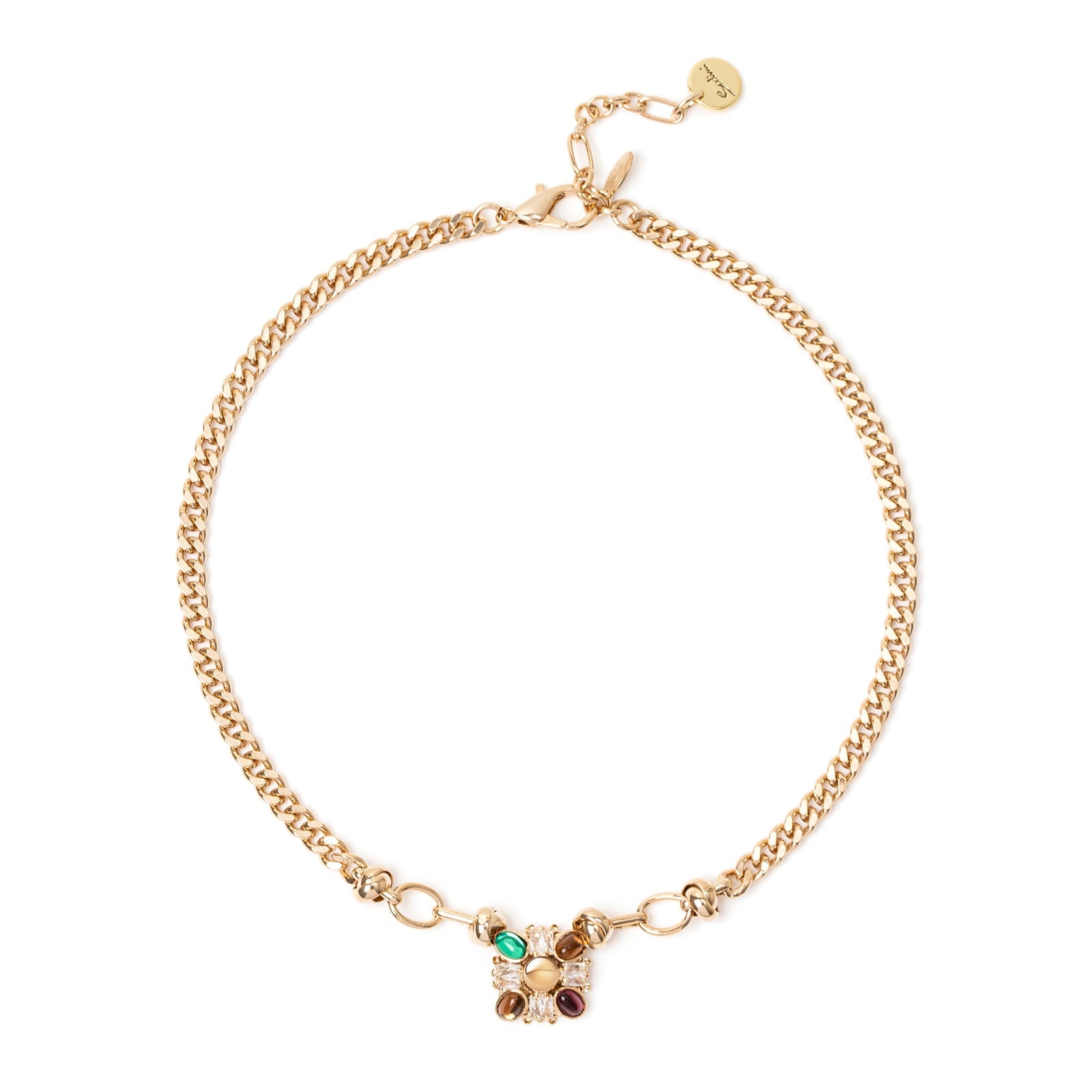 Girocollo groumette e charm quadrato Mylitta - Bordeaux - Sodini Bijoux