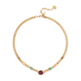 Girocollo groumette e cabochon Mylitta - Bordeaux - Sodini Bijoux
