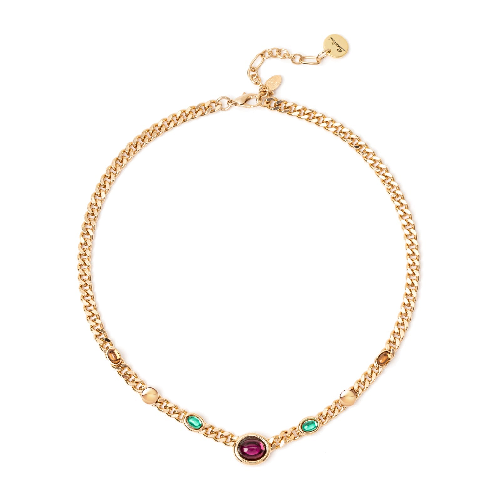 Girocollo groumette e cabochon Mylitta - Bordeaux - Sodini Bijoux