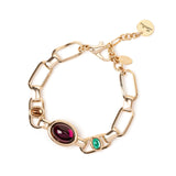 Bracciale catena e cabochon Mylitta - Bordeaux - Sodini Bijoux