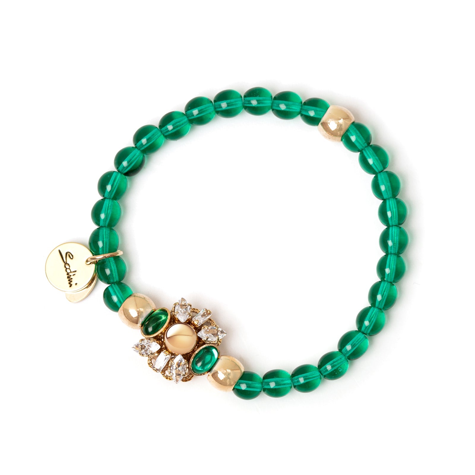 Bracciale elastico sfere e charm Mylitta - Bordeaux - Sodini Bijoux
