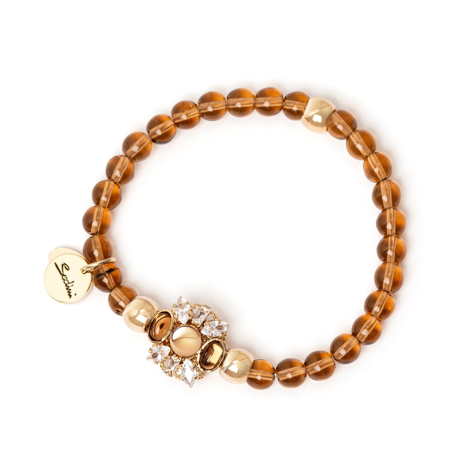 Bracciale elastico sfere e charm Mylitta - Bordeaux - Sodini Bijoux