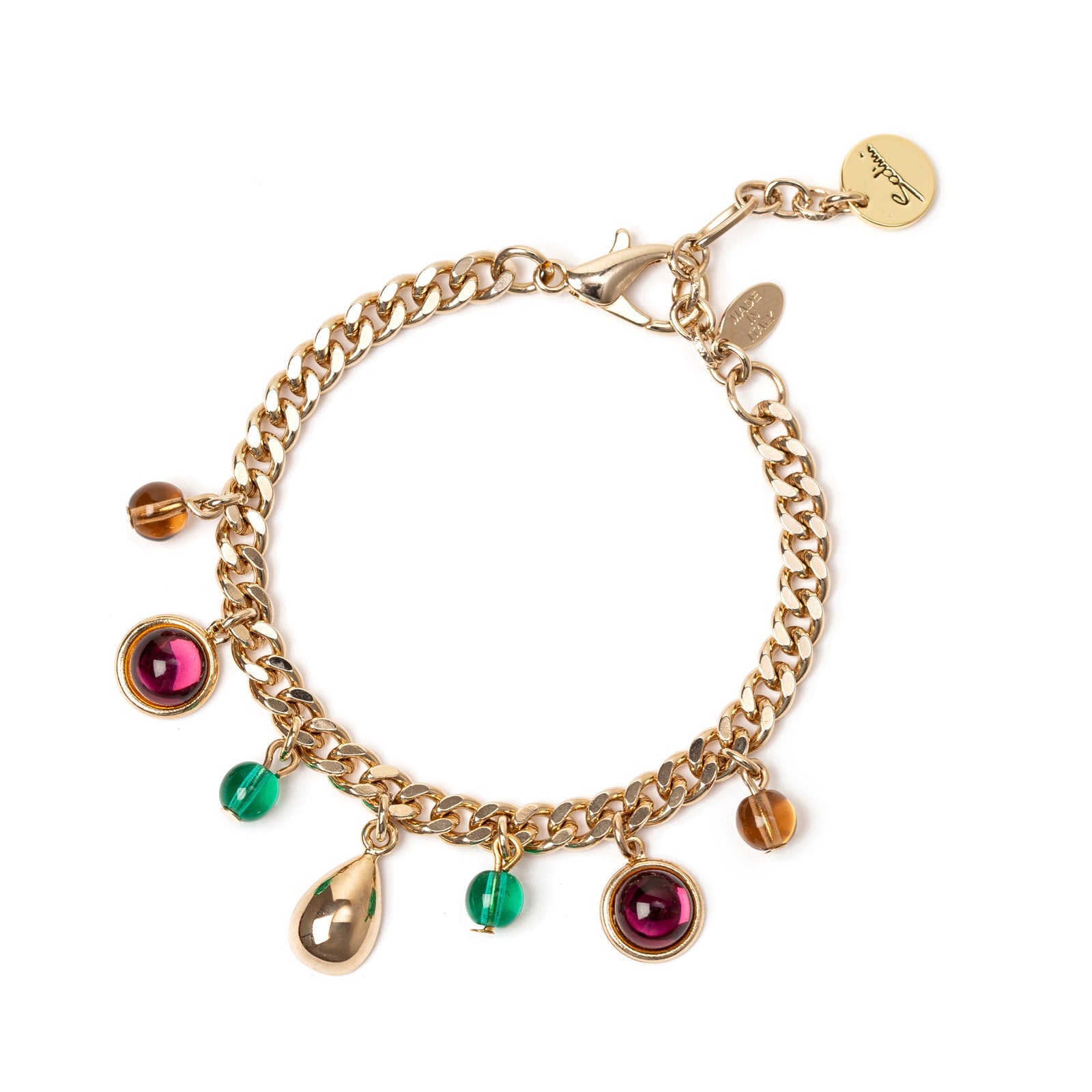 Bracciale catena e pendenti Mylitta - Bordeaux - Sodini Bijoux