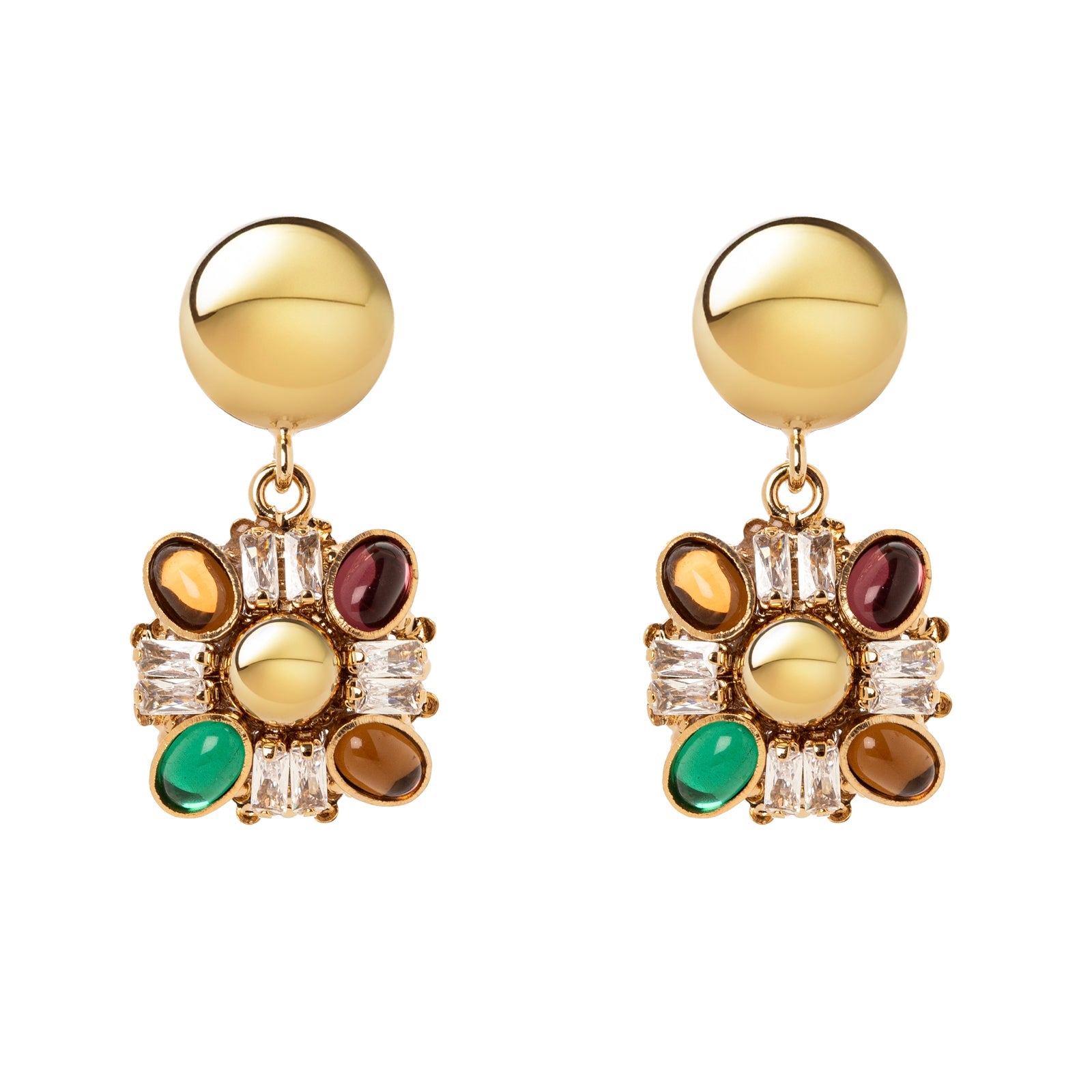 Orecchini sfera e pendente Mylitta - Bordeaux - Sodini Bijoux