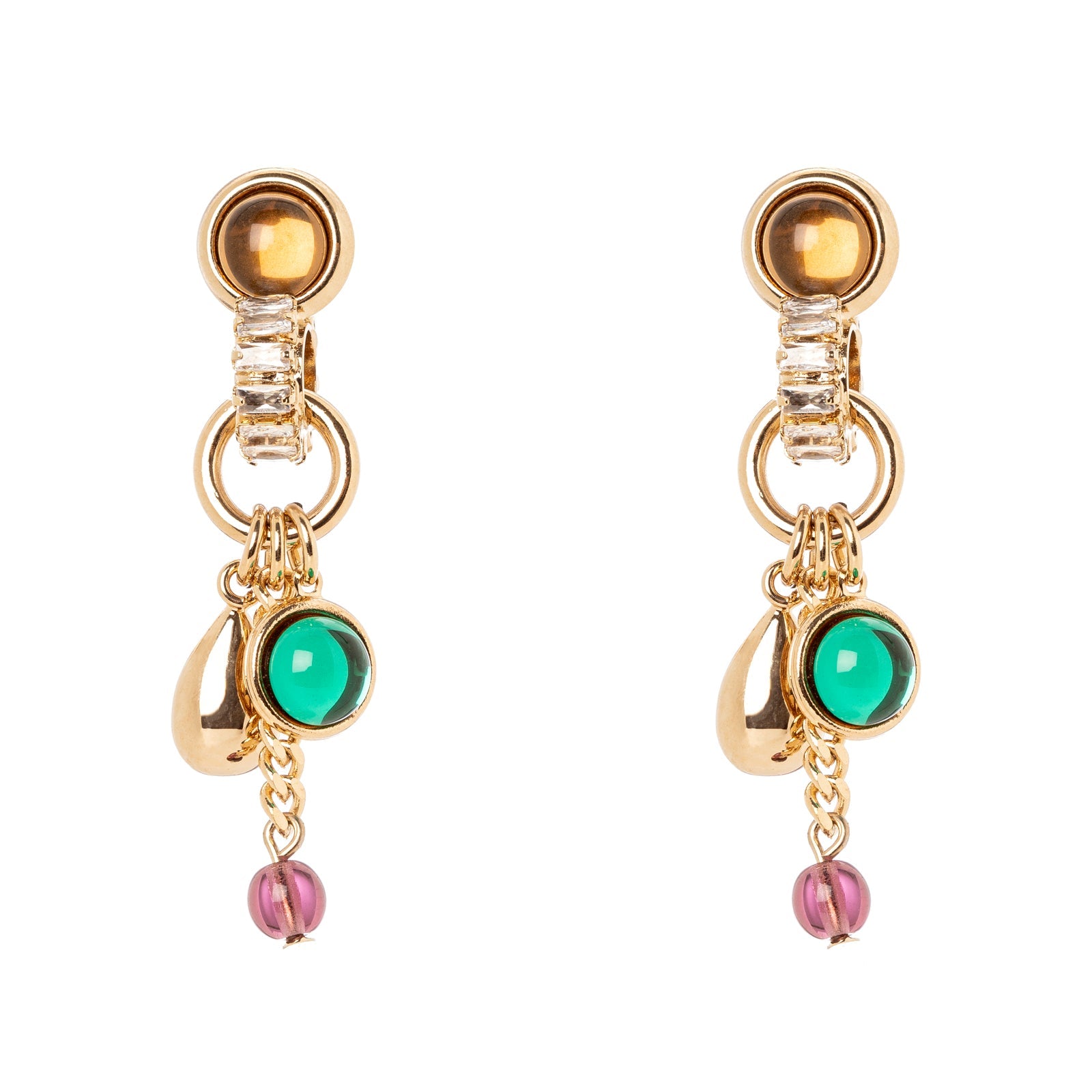Orecchini anellino e tre pendenti Mylitta - Bordeaux - Sodini Bijoux