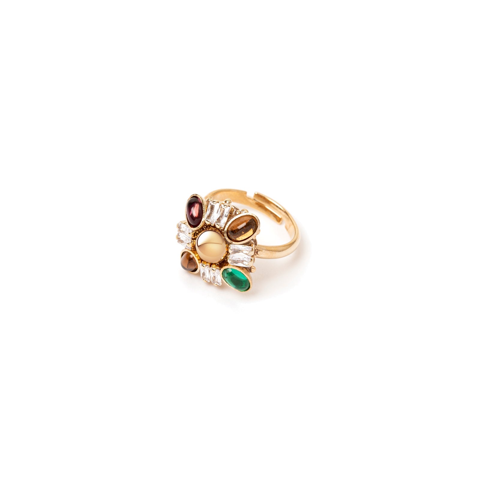 Anello con top quadrato Mylitta - Bordeaux - Sodini Bijoux