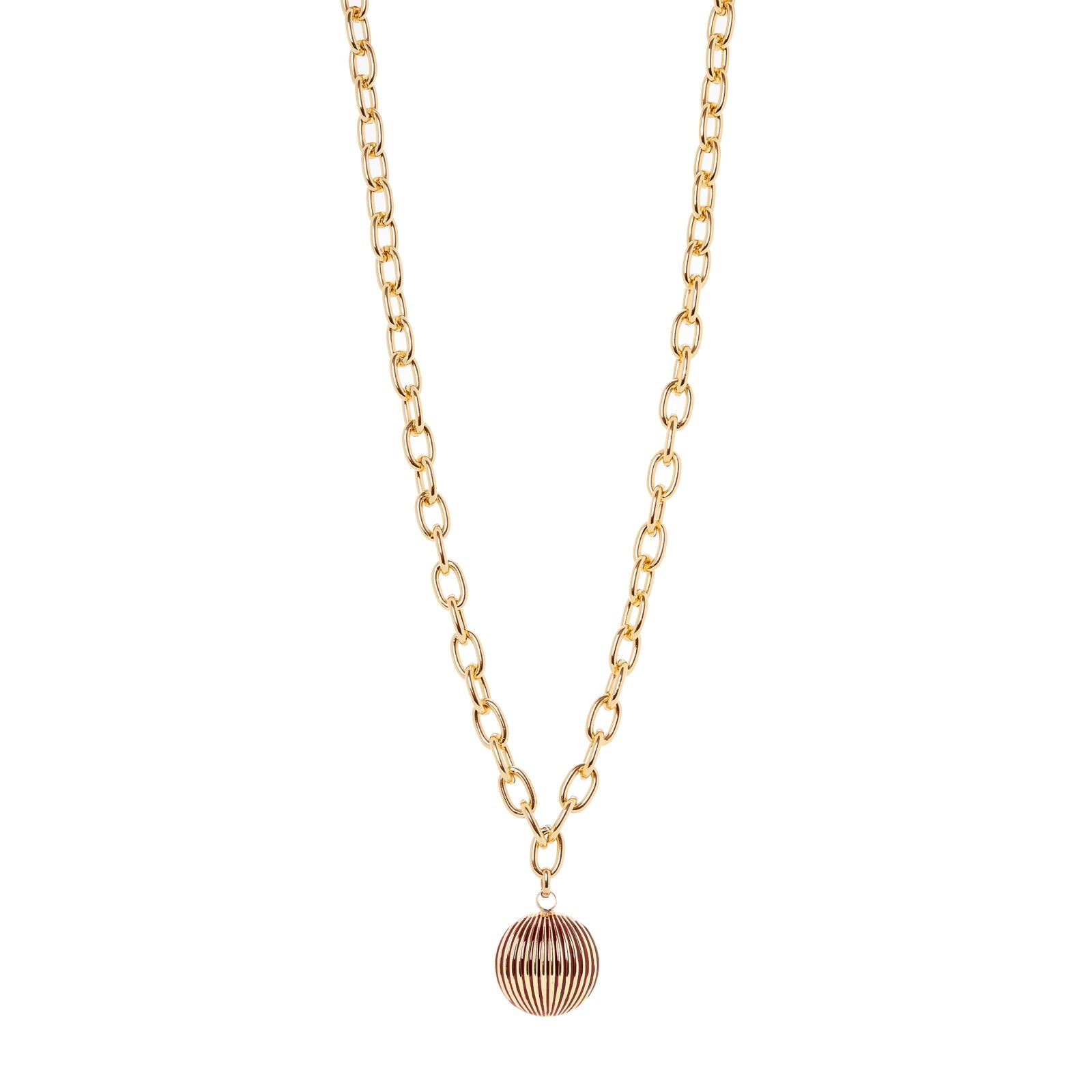 Collana lunga catena semisfera Malena - Rosso - Sodini Bijoux