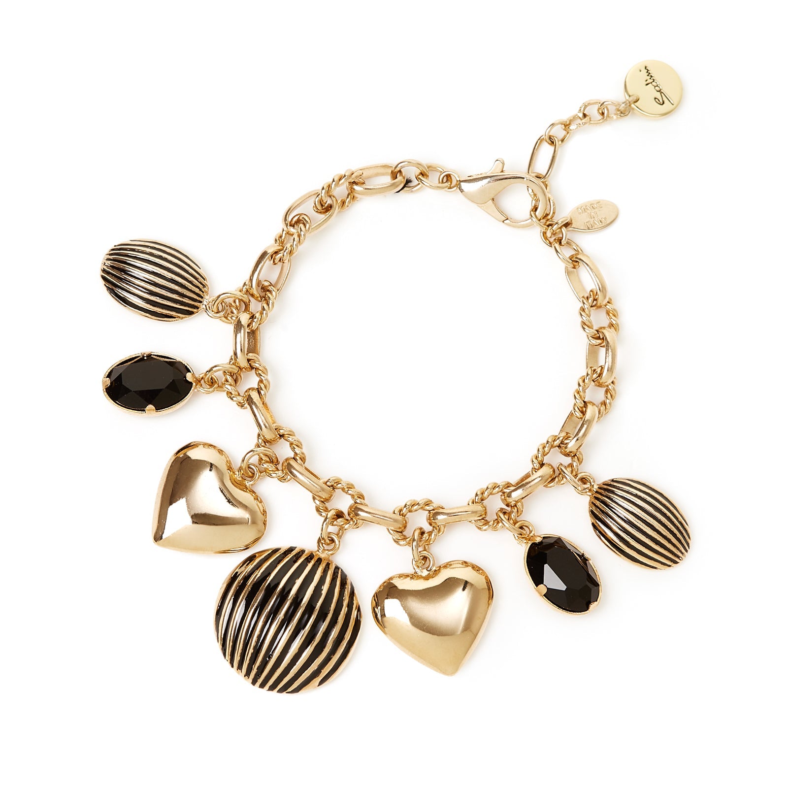 Bracciale catena e pendenti Malena - Nero - Sodini Bijoux