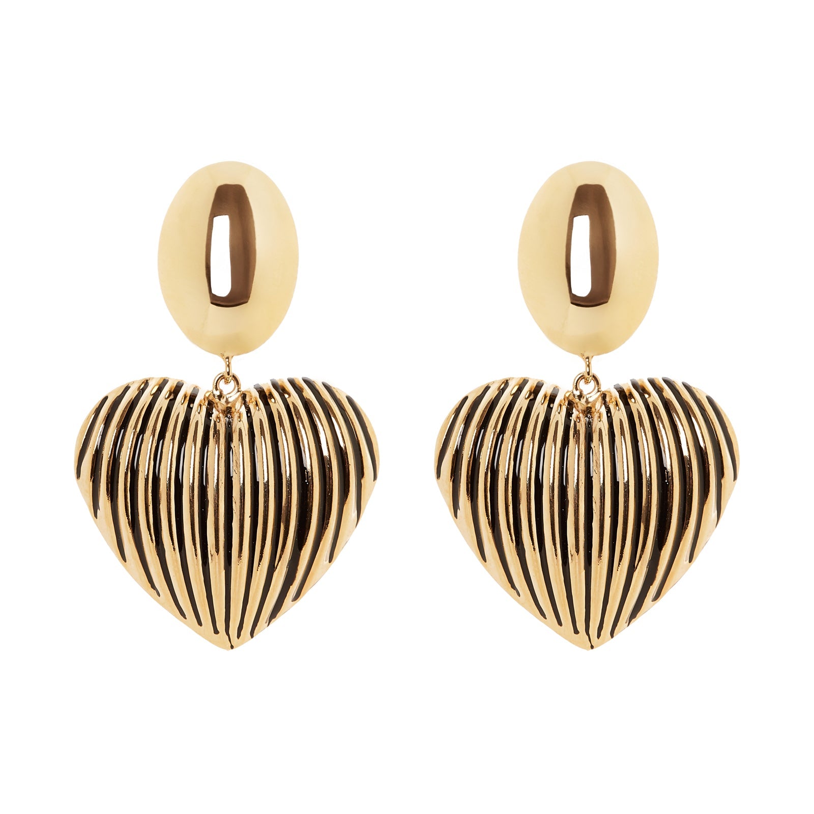 Orecchini ovale e cuore Malena - Nero - Sodini Bijoux