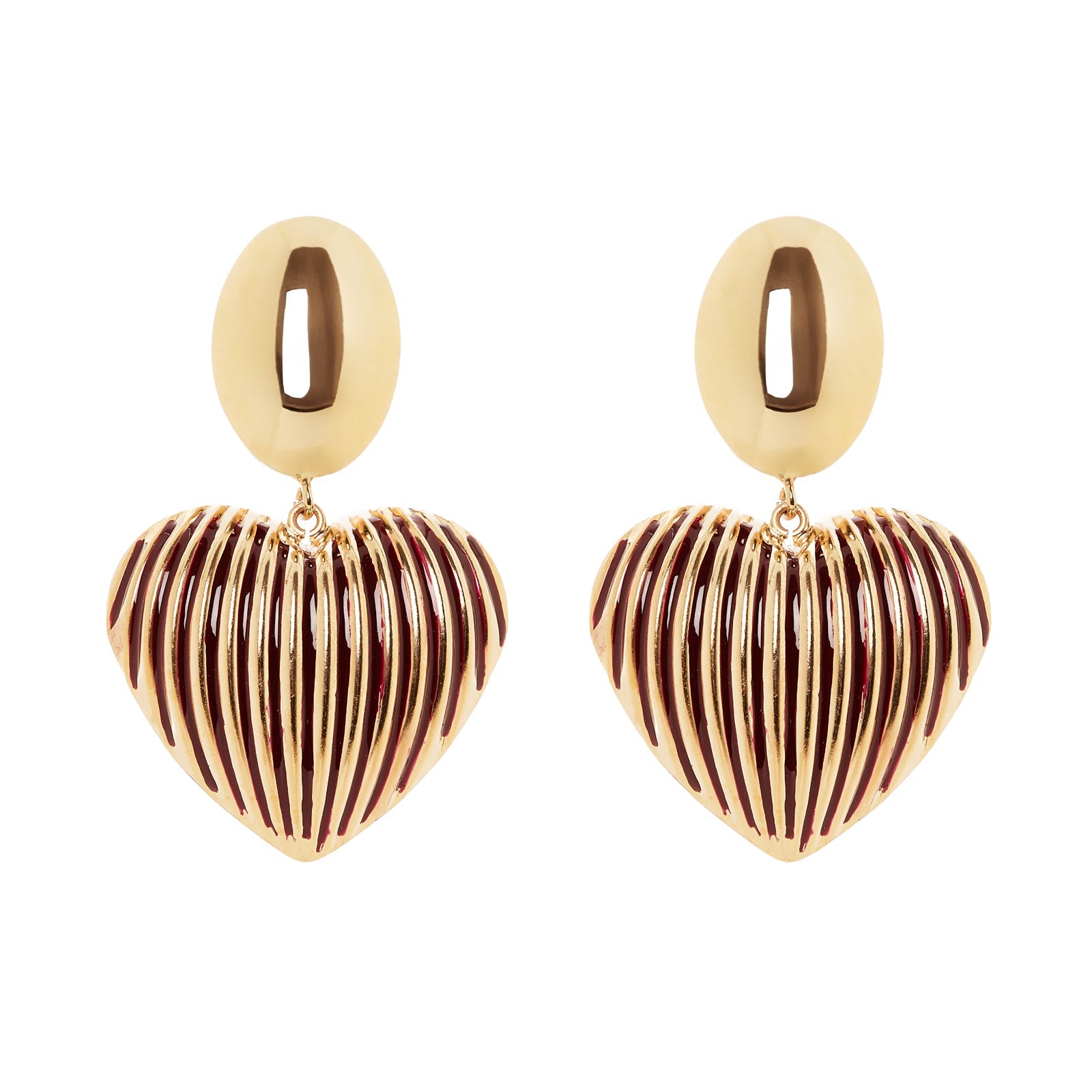 Orecchini ovale e cuore Malena - Rosso - Sodini Bijoux