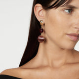 Orecchini ovale, boule e semisfera Malena - Rosso - Sodini Bijoux